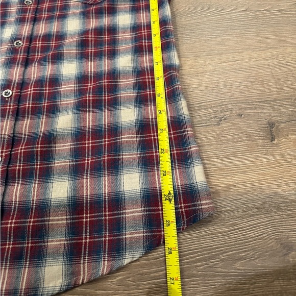 Wrangler Long Sleeve Plaid Check Flannel Western Shirt Men’s M Red Blue White - Picture 9 of 10